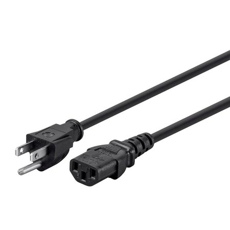 MONOPRICE Power Cord - NEMA 5-15P to IEC 60320 C13_ 18AWG_ 10A/1250W_ 125V_ 3-Pr 39780